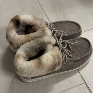 Cozy Fur-Lined Brown hey dudes